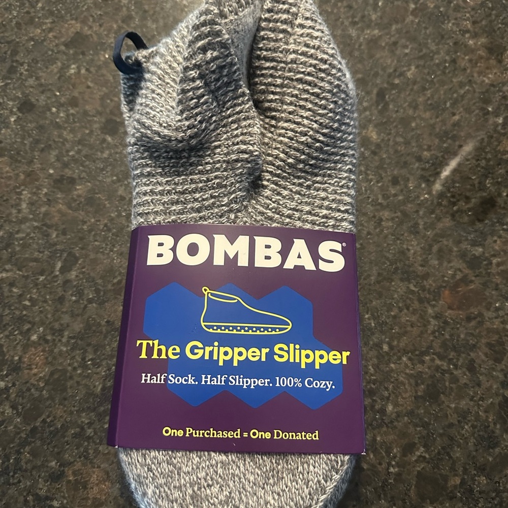 Bombas Black and White Gripper Slipper Socks